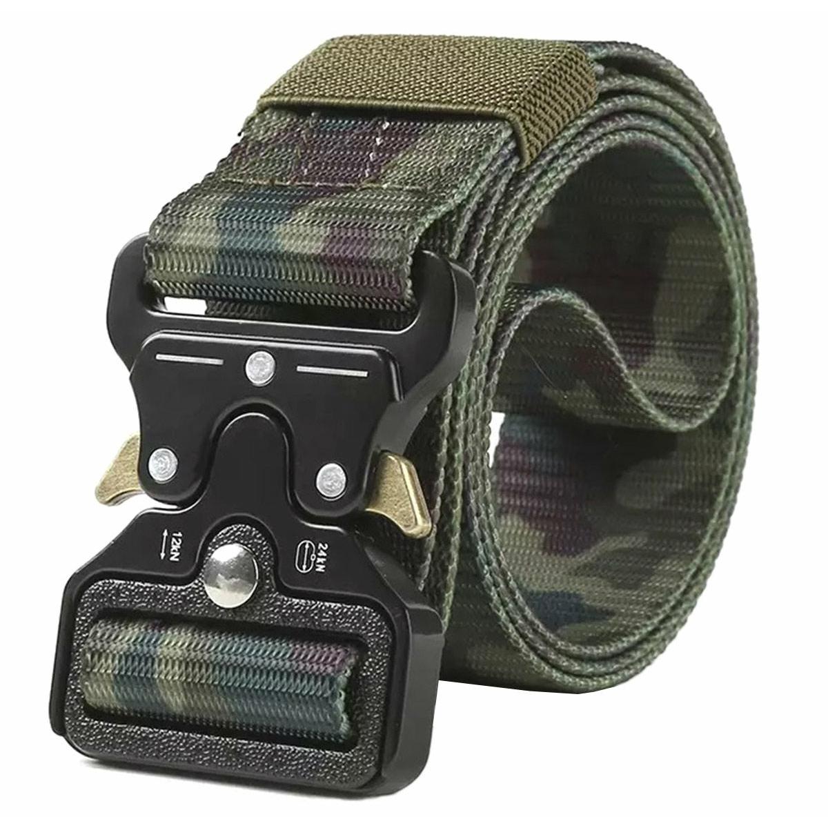 Curea Tactica pentru pantaloni, culoare Camuflaj cu catarama Neagra-0