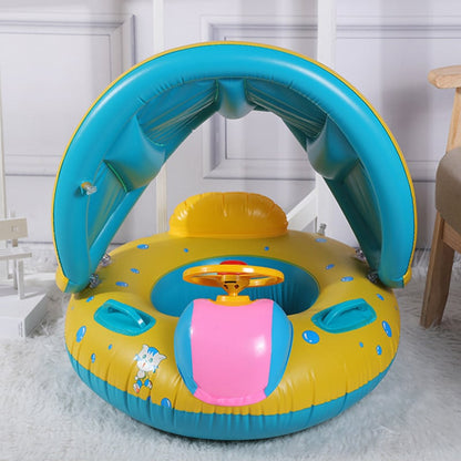 Barcuta gonflabila copii cu parasolar si Volan Blue Ocean