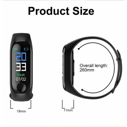 Bratara Fitness-Smart M3, ecran 0.86inch, Masurare Ritm Cardiac, Notificari, Bluetooth, Negru