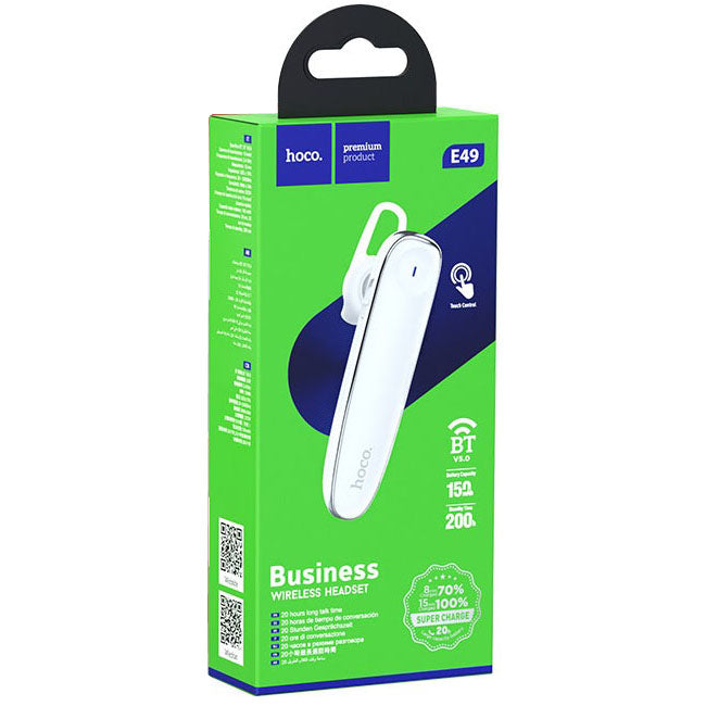 Casca Handsfree, HOCO E49, Bluetooth, SinglePoint, Alb