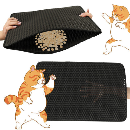 Covoras impermeabil pentru litiera pisici, dimensiune 40 x 60 cm, dublu strat, culoare Neagra-3