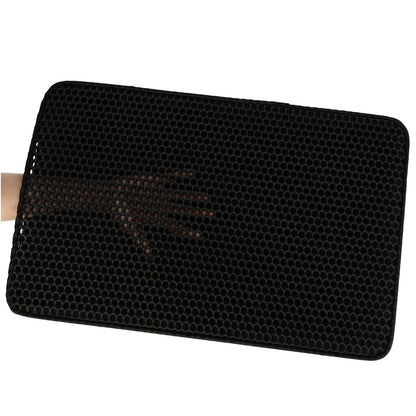 Covoras impermeabil pentru litiera pisici, dimensiune 40 x 60 cm, dublu strat, culoare Neagra-8