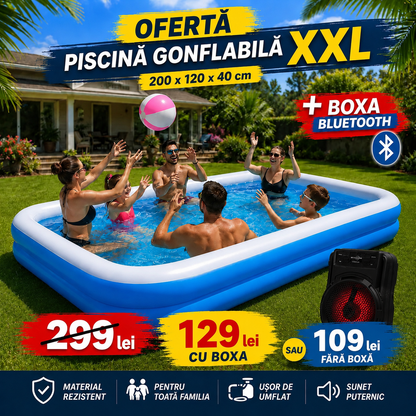 PISCINĂ GONFLABILĂ XXL - 200x120x40 cm