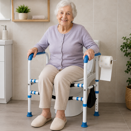 Cadru de Sprijin Reglabil pentru Toaletă – Stabilitate și Siguranță pentru Seniori