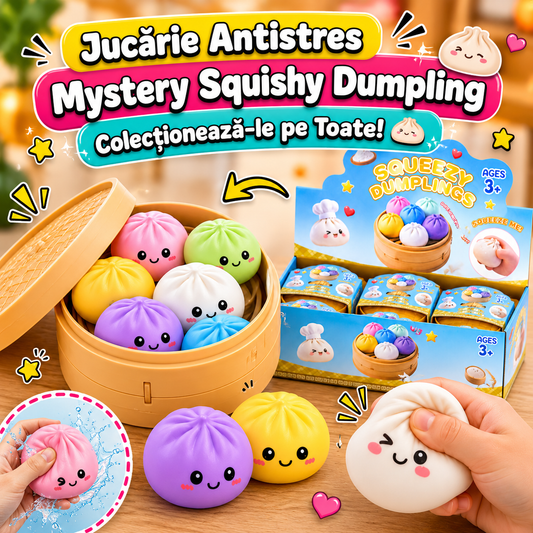 Jucărie Antistres Mystery Squishy Dumpling – Colecționează-le pe Toate! 🥟✨