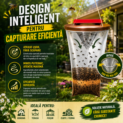 OFERTA 1+1 Capcană pentru Insecte – Soluția Eficientă pentru o Vară Fără Țânțari și Muște