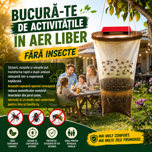 OFERTA 1+1 Capcană pentru Insecte – Soluția Eficientă pentru o Vară Fără Țânțari și Muște