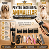 Set Profesional Pentru Îngrijirea Animalelor – Mașină De Tuns Cu 4 Accesorii De Reglaj Și Clește Pentru Unghii