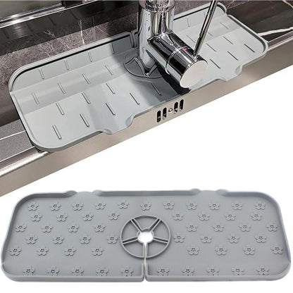 Covoras din silicon anti-picurator pentru lavoare, dimensiune 36,5 x 14 cm, culoare Gri-1