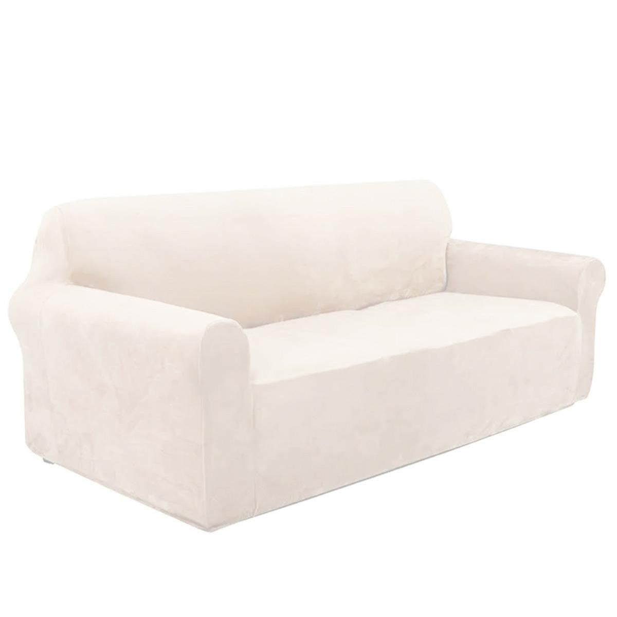 Husa universala pentru canapea standard cu 3 locuri, imitatie catifea, culoare BEJ-2