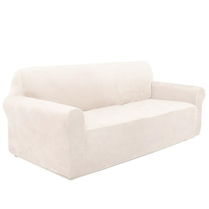 Husa universala pentru canapea standard cu 3 locuri, imitatie catifea, culoare BEJ-2