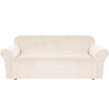Husa universala pentru canapea standard cu 3 locuri, imitatie catifea, culoare BEJ-3