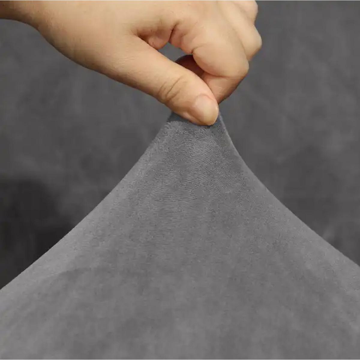 Husa universala pentru canapea standard cu 3 locuri, imitatie catifea, culoare GRI-1