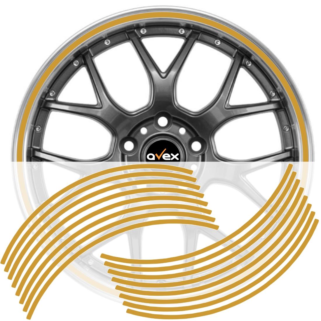 Set 16 inele din autocolant pentru jante culoare Gold Lucios-0
