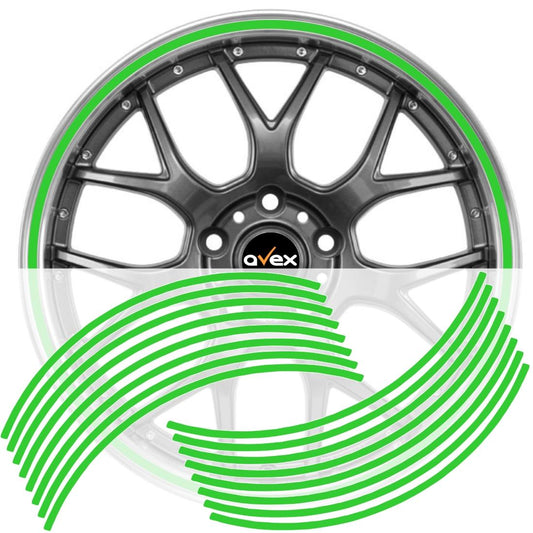 Set 16 inele din autocolant pentru jante culoare Verde Lucios-0