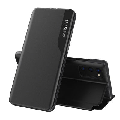 Husa Eco Leather View Case pentru Samsung Galaxy A02s EU, Negru