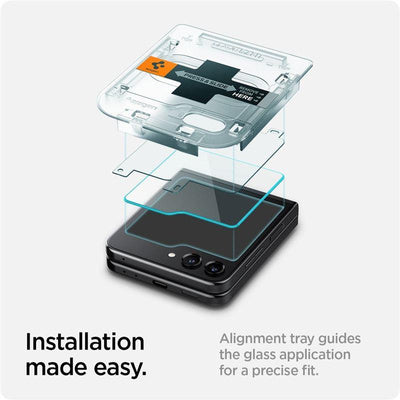 Pachet 2 Folii Tempered Glass Spigen GLAS.TR "EZ FIT" pentru Samsung Galaxy Z Flip 5 - Transparent