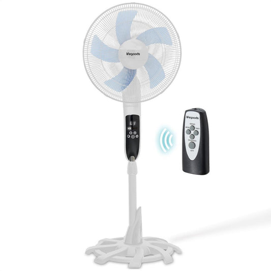 Ventilator cu Picior 50W, Înălțime Ajustabilă, Telecomanda, 3 Viteze, LifeGoods