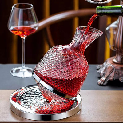 Decantor de Vin Rotativ de Lux - Set Elegant pentru Iubitorii de Vin