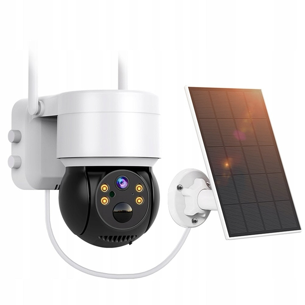 Camera de Supraveghere Solară Jortan, WIFI, Outdoor/Indoor, 1080P Full HD - Siguranță Continuă cu Viziune Nocturnă Color și Alarmă Inteligentă