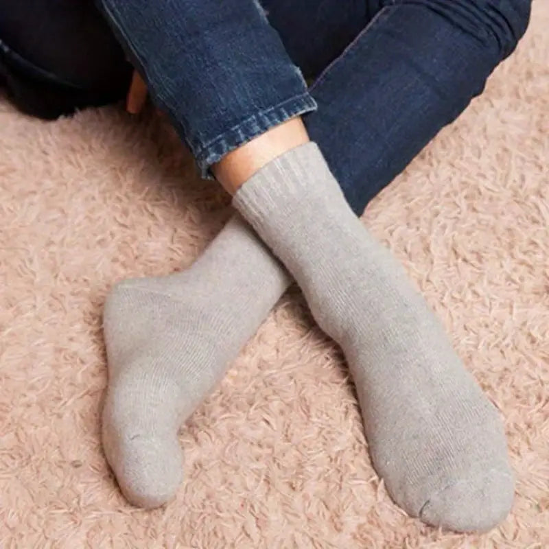 Set 4 Perechi Șosete Groase din Lână pentru Toamnă și Iarnă – Șosete Casual până la Gambă, Unisex (Mărimi 35-38 și 39-42)