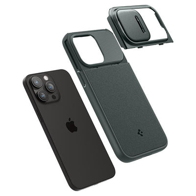 Husa Spigen Optik Armor Mag MagSafe iPhone 15 Pro Abyss Green