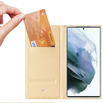 Husa Dux Ducis Skin Pro Holster Cover pentru Samsung Galaxy S22 Ultra Gold
