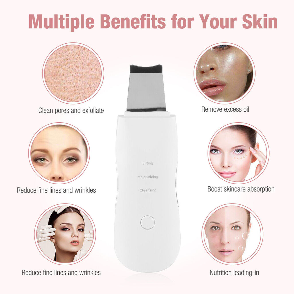 Ultrasonic Skin Scrubber – Aparat de Curățare Facială Profundă și Îngrijire a Pielii