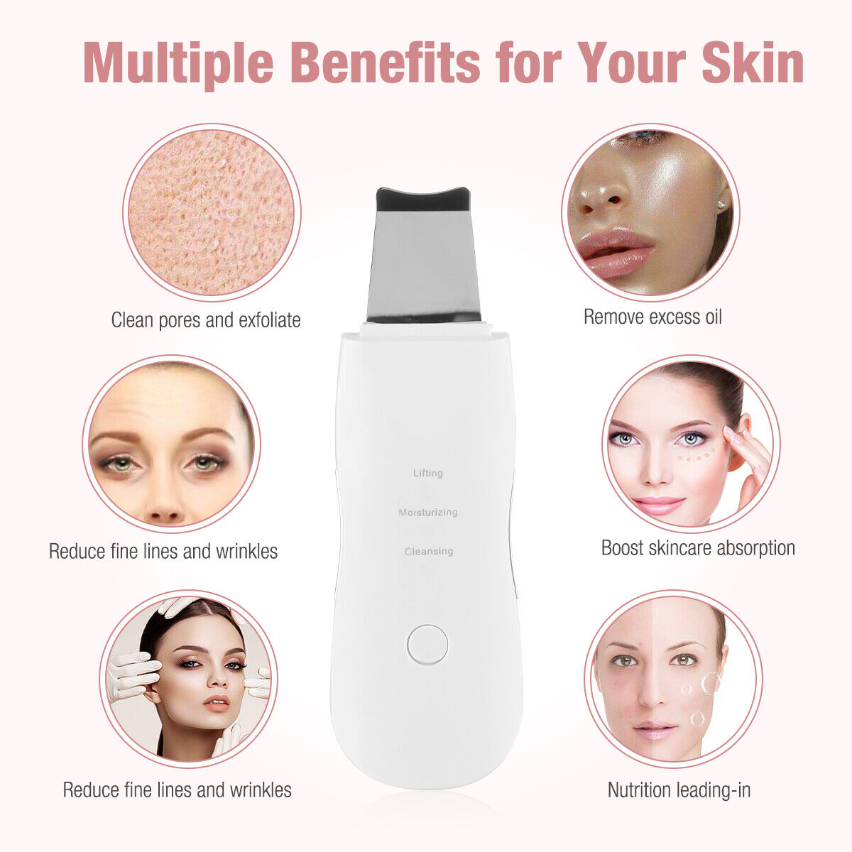 Ultrasonic Skin Scrubber – Aparat de Curățare Facială Profundă și Îngrijire a Pielii
