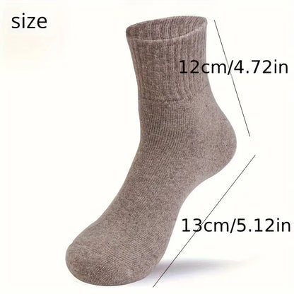 Set 4 Perechi Șosete Groase din Lână pentru Toamnă și Iarnă – Șosete Casual până la Gambă, Unisex (Mărimi 35-38 și 39-42)