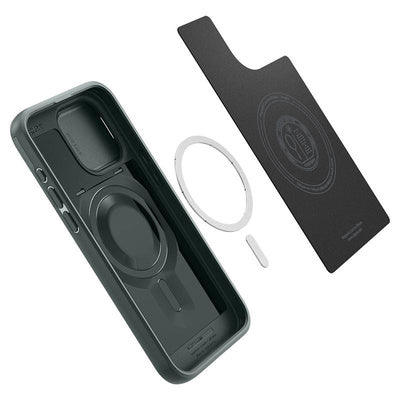 Husa Spigen Optik Armor Mag MagSafe iPhone 15 Pro Abyss Green