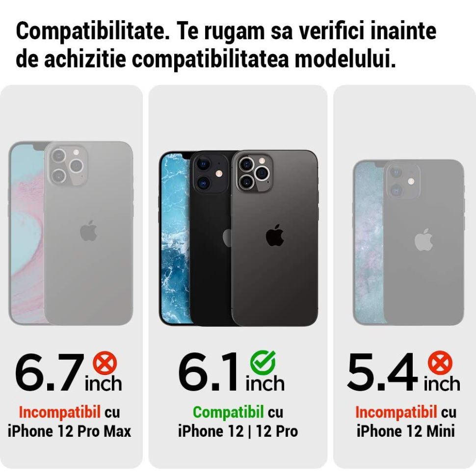 Husa din Piele Eco Baseus Magnetic pentru iPhone 12 / 12 Pro 6.1", Compatibilă MagSafe - Neagră