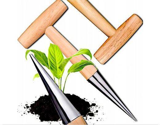 Unealta de Plantat din Lemn pentru Bulbi și Plante în Ghivece