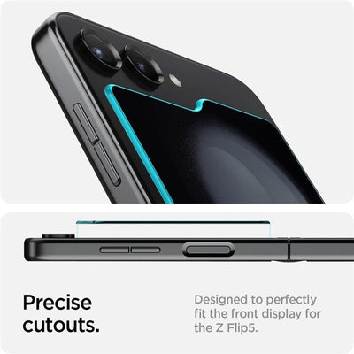 Pachet 2 Folii Tempered Glass Spigen GLAS.TR "EZ FIT" pentru Samsung Galaxy Z Flip 5 - Transparent