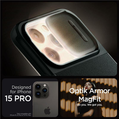 Husa Spigen Optik Armor Mag MagSafe iPhone 15 Pro Abyss Green