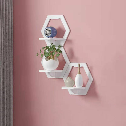 Raft Alb Decorativ Hexagonal, Patrat și Rotund,