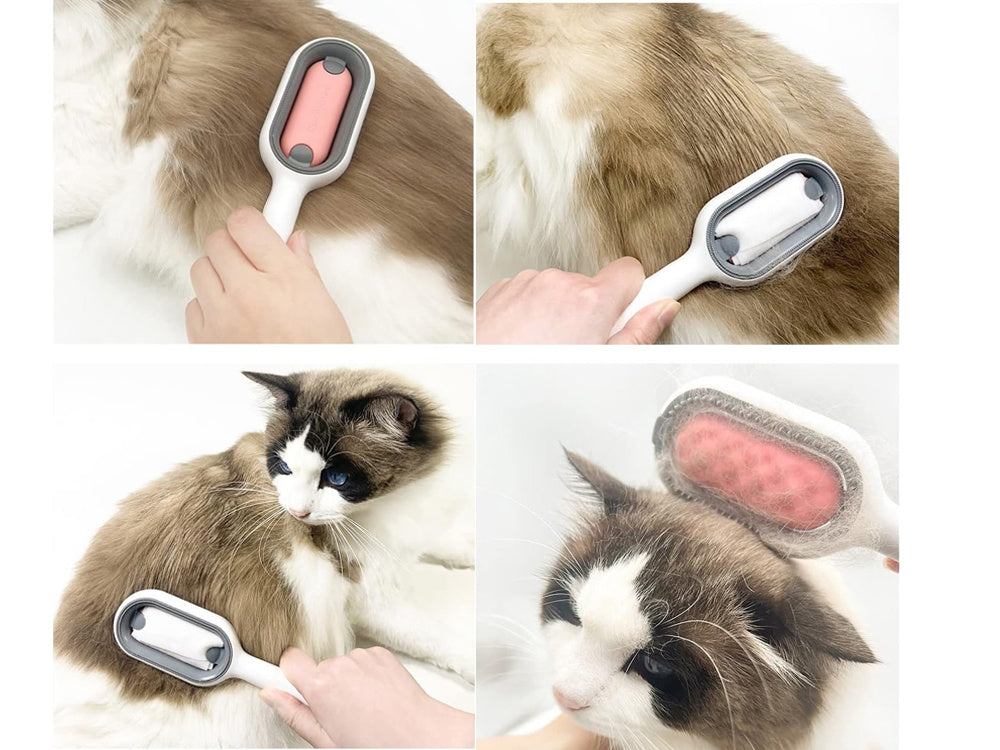 Perie de Pieptănare din Silicon 3-în-1 pentru Câini, Pisici și Alte Animale de Companie