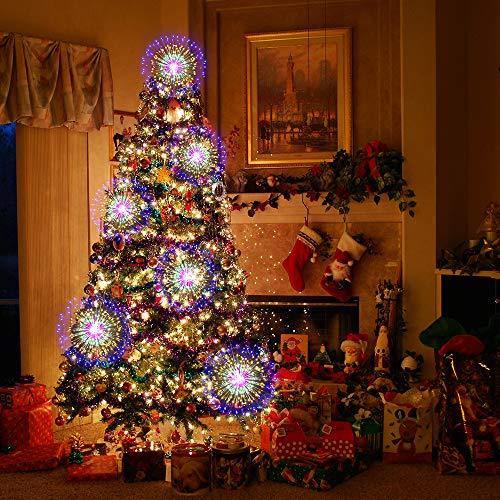 Instalație 5 Artificii Premium Solare cu Telecomandă, 500 LED-uri, 34 cm diametru
