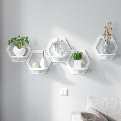Raft Alb Decorativ Hexagonal, Patrat și Rotund,