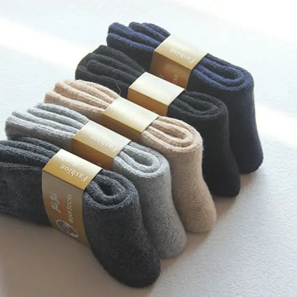 Set 4 Perechi Șosete Groase din Lână pentru Toamnă și Iarnă – Șosete Casual până la Gambă, Unisex (Mărimi 35-38 și 39-42)