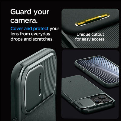 Husa Spigen Optik Armor Mag MagSafe iPhone 15 Pro Abyss Green