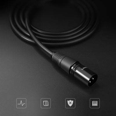 Cablu Audio UGREEN AV130 XLR Femelă - XLR Masculin pentru Microfon/Amplificator, 5m, Negru