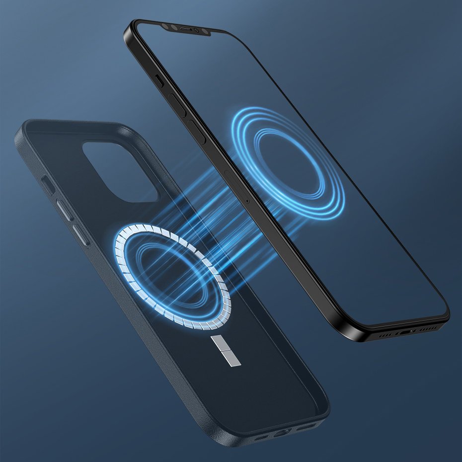 Husa din Piele Eco Baseus Magnetic pentru iPhone 12 Pro Max 6.7" - Negru