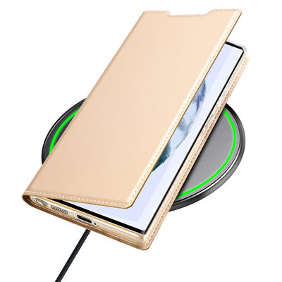 Husa Dux Ducis Skin Pro Holster Cover pentru Samsung Galaxy S22 Ultra Gold