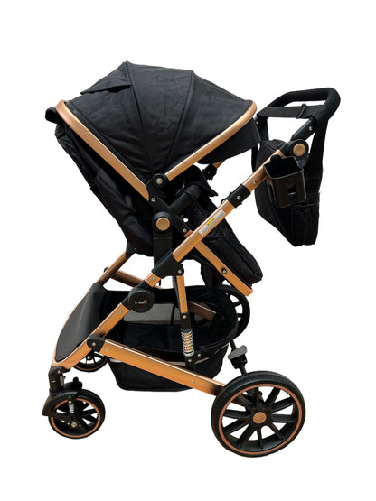 Carucior T4 3-in-1 cu Suspensii și Transformabil Landou-Sport