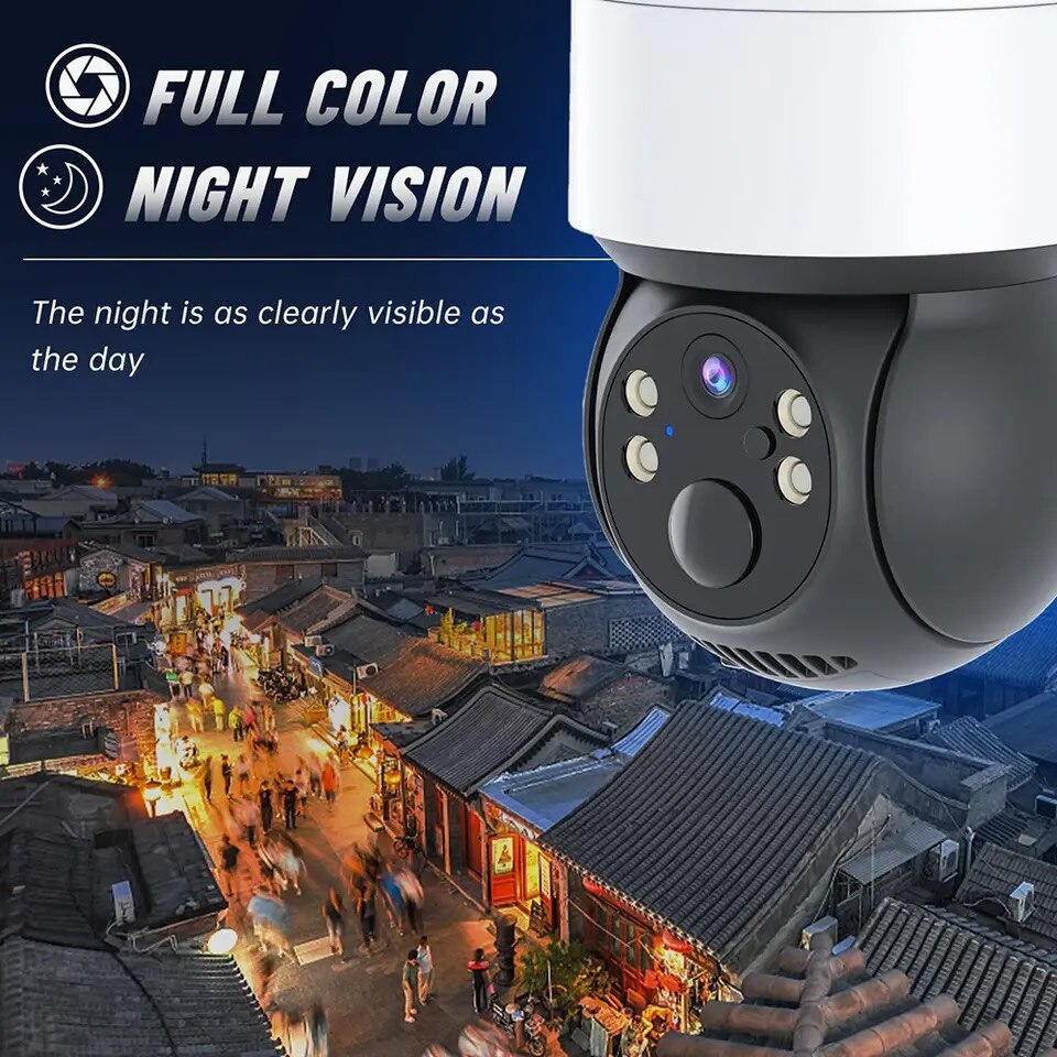 Camera de Supraveghere Solară Jortan, WIFI, Outdoor/Indoor, 1080P Full HD - Siguranță Continuă cu Viziune Nocturnă Color și Alarmă Inteligentă