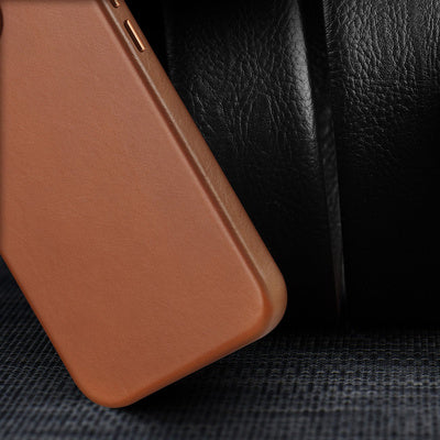 Husa Dux Ducis Naples pentru iPhone 14 Pro - Culoare Maro, Piele Magnetică cu MagSafe