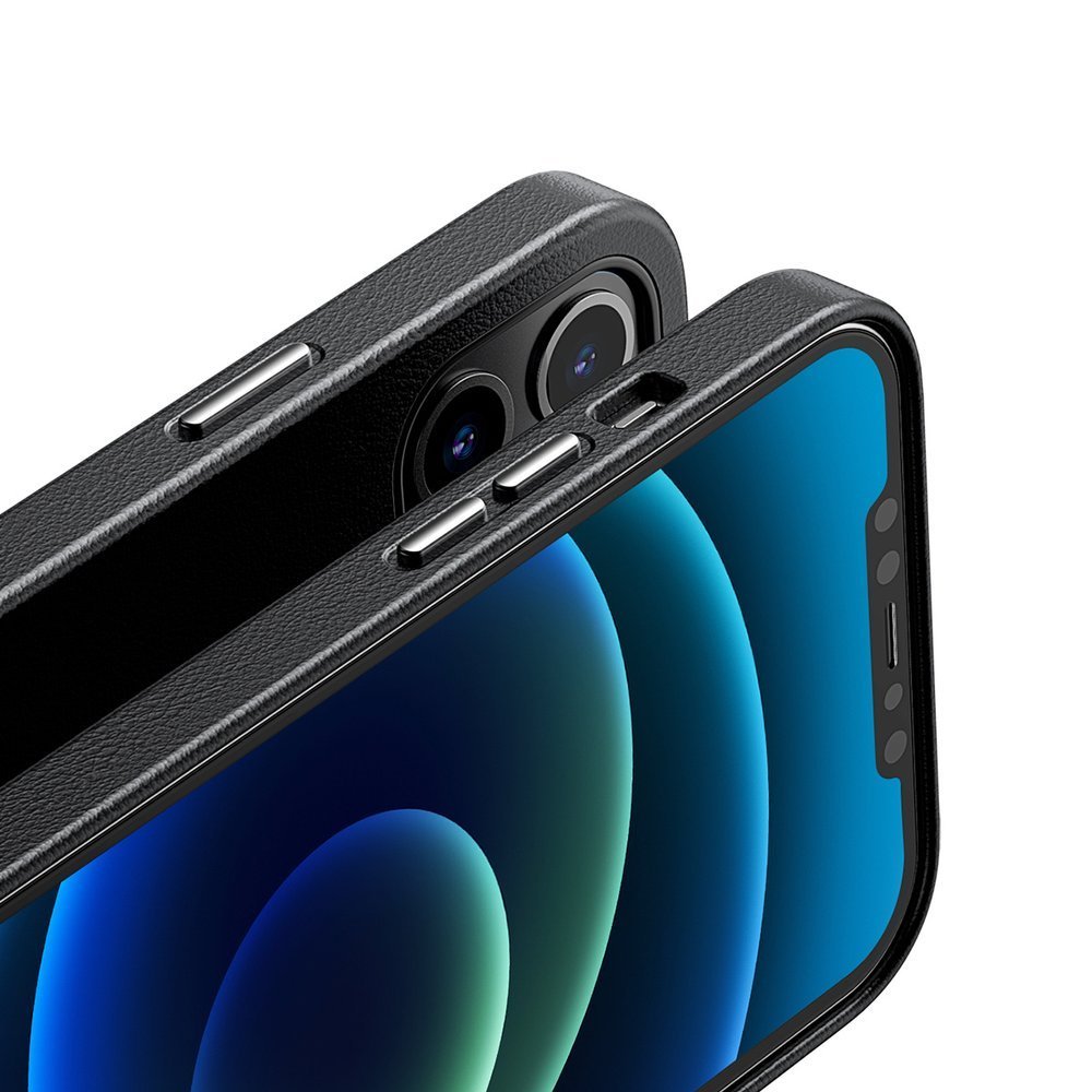 Husa din Piele Eco Baseus Magnetic pentru iPhone 12 Pro Max 6.7" - Negru