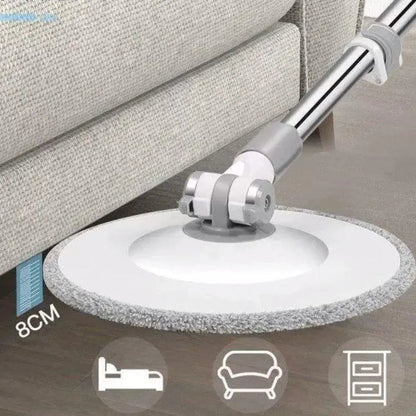 Mop Rotativ cu Lavetă Microfibra și Auto Spălare, Compartimente pentru Apa Curata și Murdara, Robinet de Scurgere a Apei