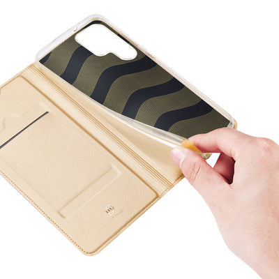 Husa Dux Ducis Skin Pro Holster Cover pentru Samsung Galaxy S22 Ultra Gold